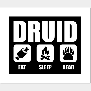 DRUID Eat Sleep Bear Posters and Art